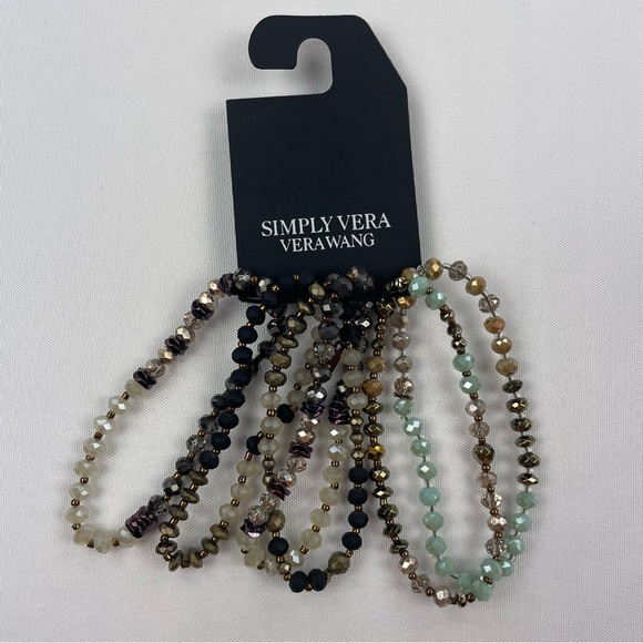 Simply Vera Vera wang beaded bracelets multi pack of 6 new - Picture 1 of 3